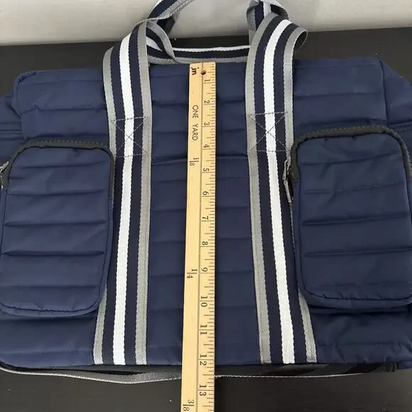 Think Royln The Highlander Duffel Bag w/ Trolly Sleeve Navy Blue NEW With Tags - Picture 7 of 9